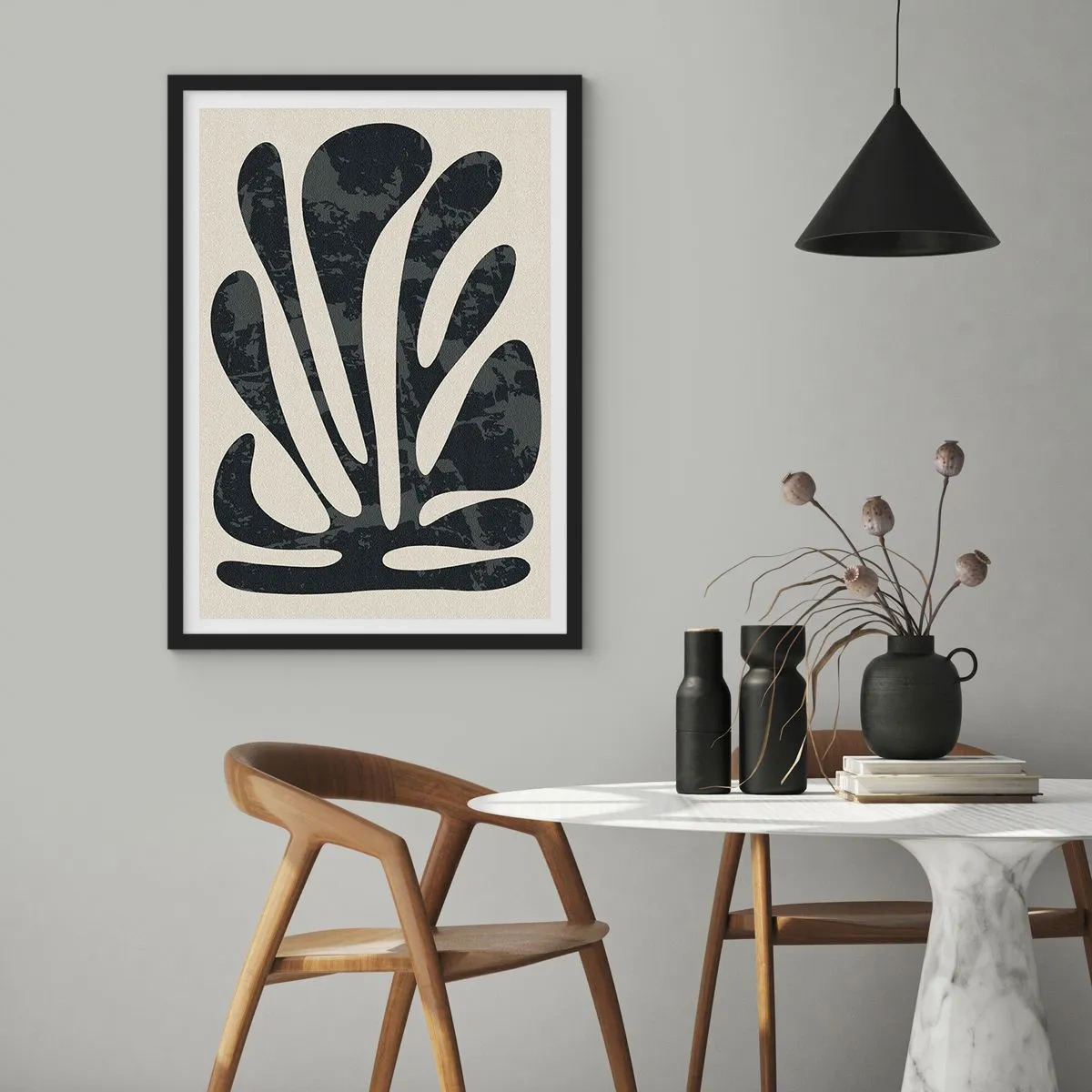 Poster in black frame - Multi-Finger Abstract - 40x50 cm
