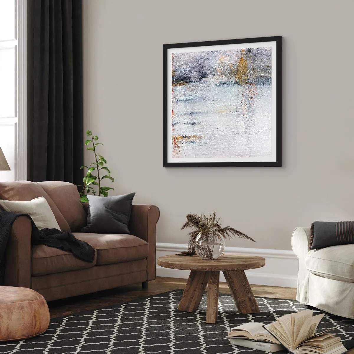 Poster in black frame - Behind a Curtain of Air - 60x60 cm