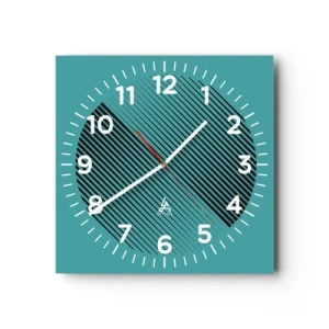 Wall clock - Clock on glass - Circle - Geometrical Variation - 40x40 cm