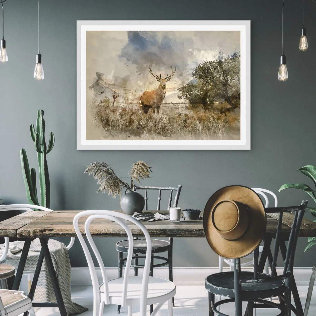 Poster in white frmae - Dignity - Strength - Majesty - 70x50 cm