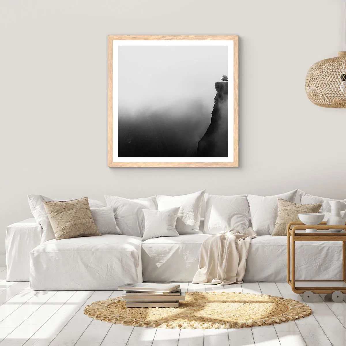 Poster in light oak frame - On the Edge of the World - 50x50 cm