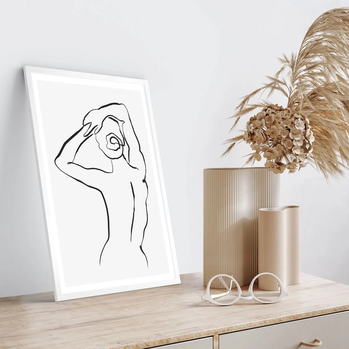 Poster in white frmae - Nude in the Morning - 50x70 cm