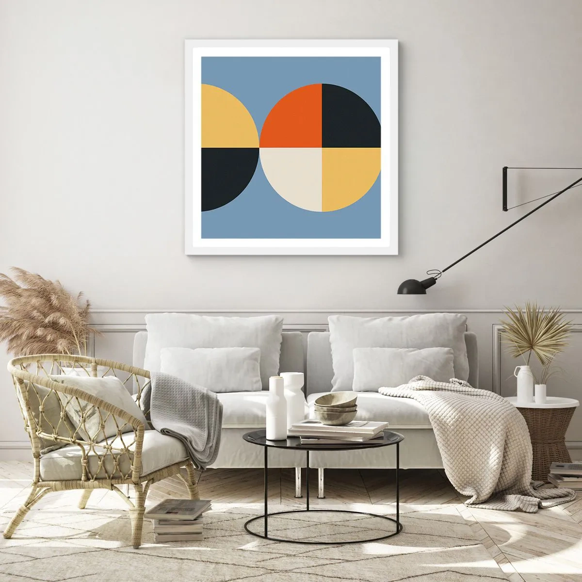 Poster in white frmae - Look and Count - 60x60 cm