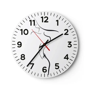 Wall clock - Clock on glass - Elusive Like a Wave - 30x30 cm