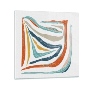 Glass picture - Abstract with a Friendly Smile - 60x60 cm