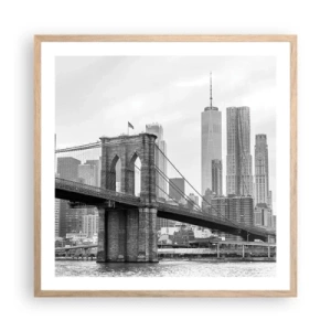 Poster in light oak frame - New York Style  - 60x60 cm