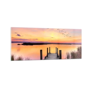 Glass picture - Violet Quiet Dawn - 100x40 cm