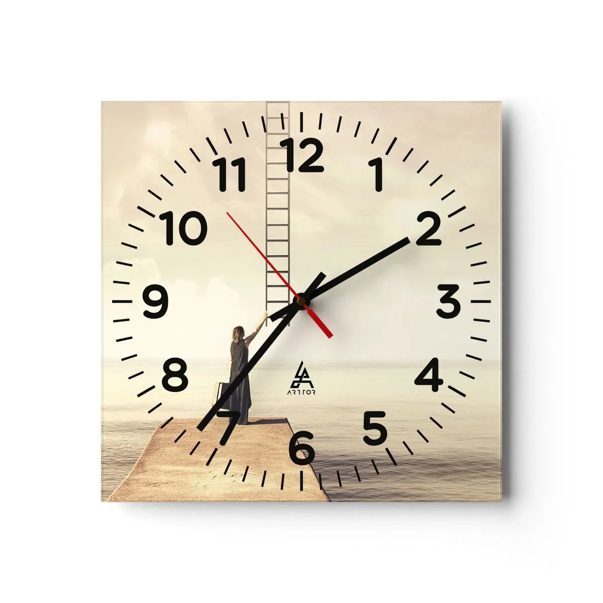 Wall clock - Clock on glass - Magical Trip - 30x30 cm