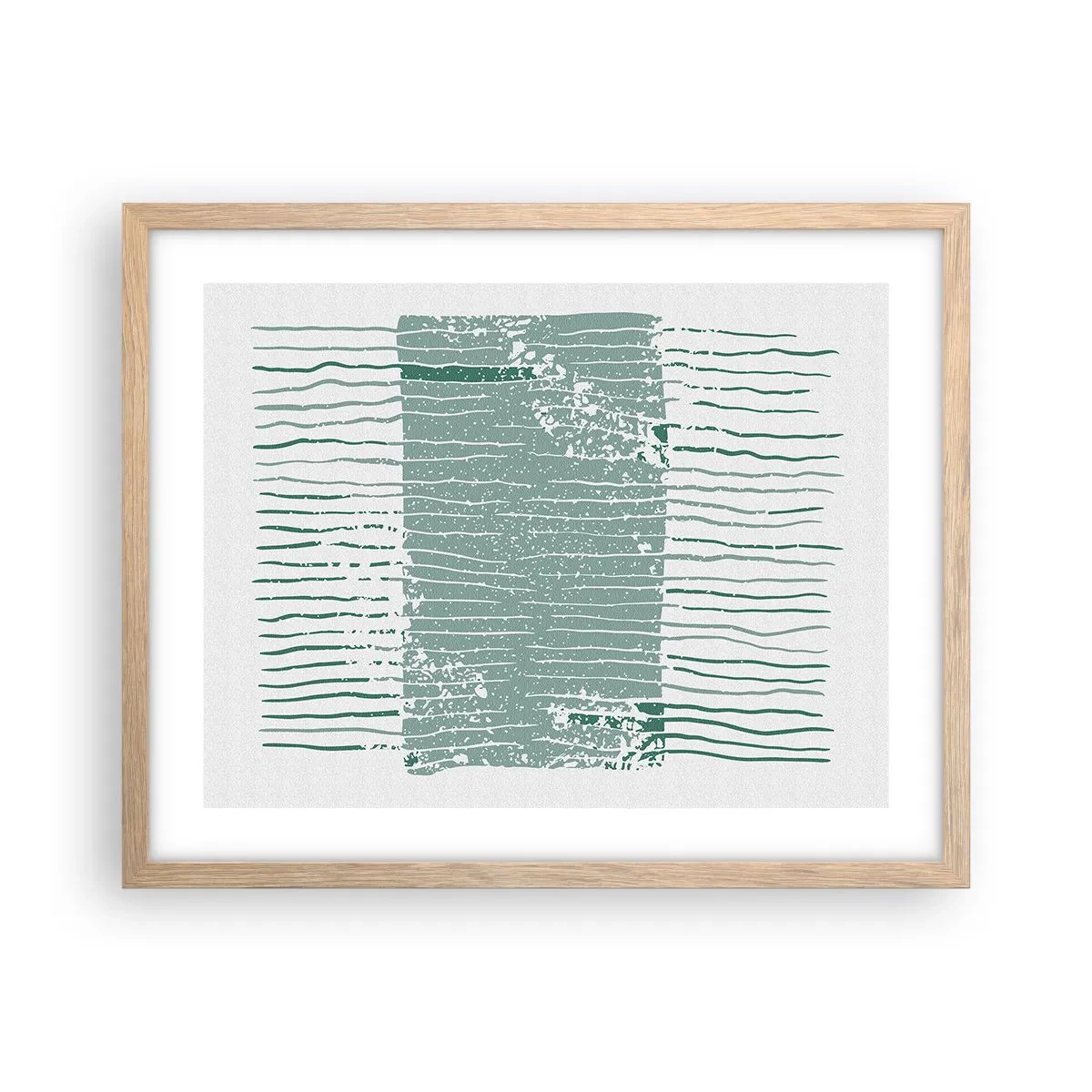 Poster in light oak frame - Sea Abstract - 50x40 cm