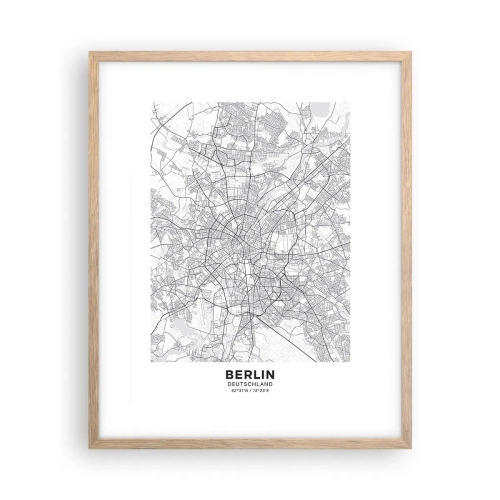 Poster in light oak frame - Flower of Berlin - 40x50 cm