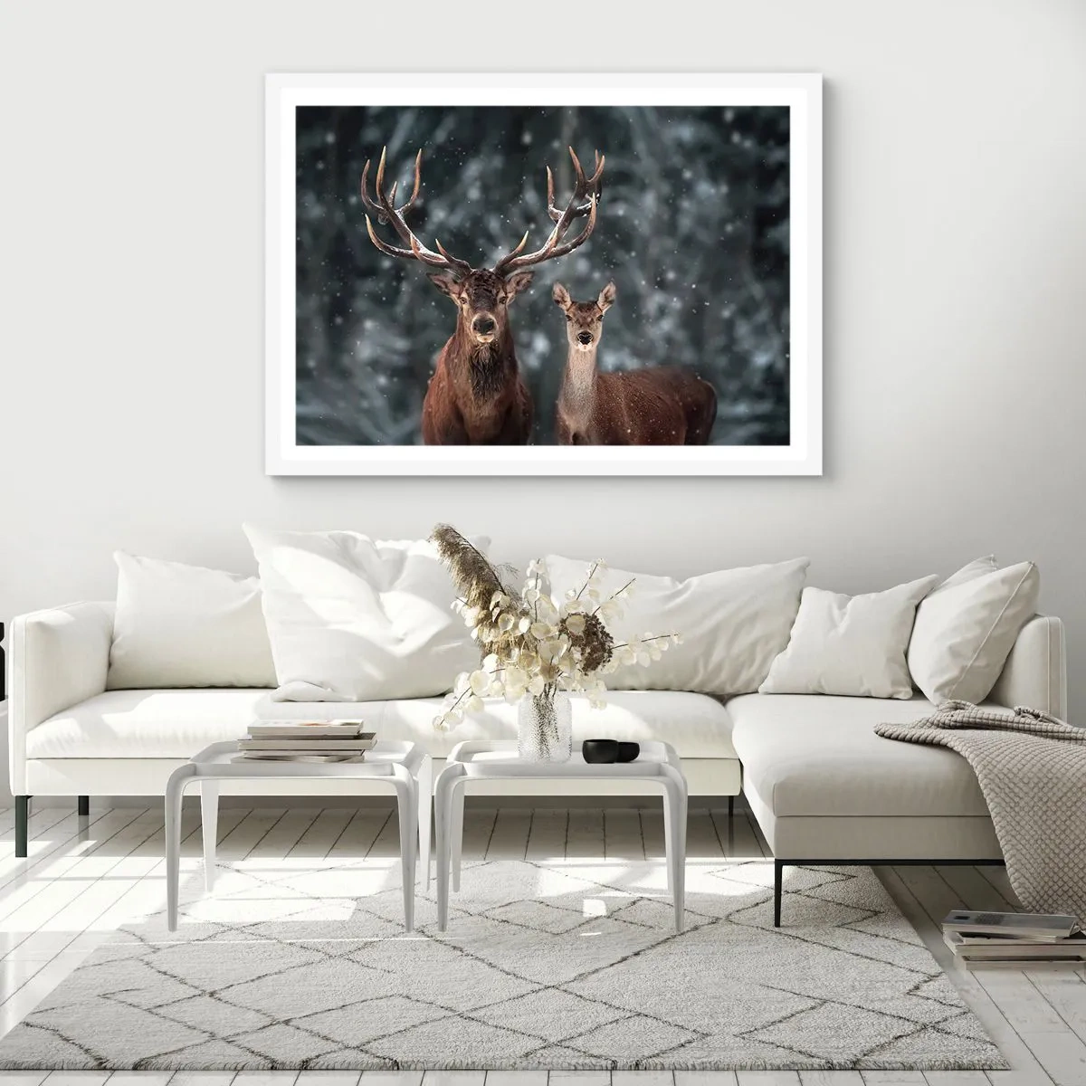 Poster in white frmae - Master of the Forest with His Wife - 100x70 cm