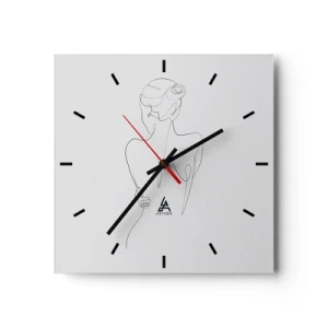 Wall clock - Clock on glass - Music of the Body - 40x40 cm