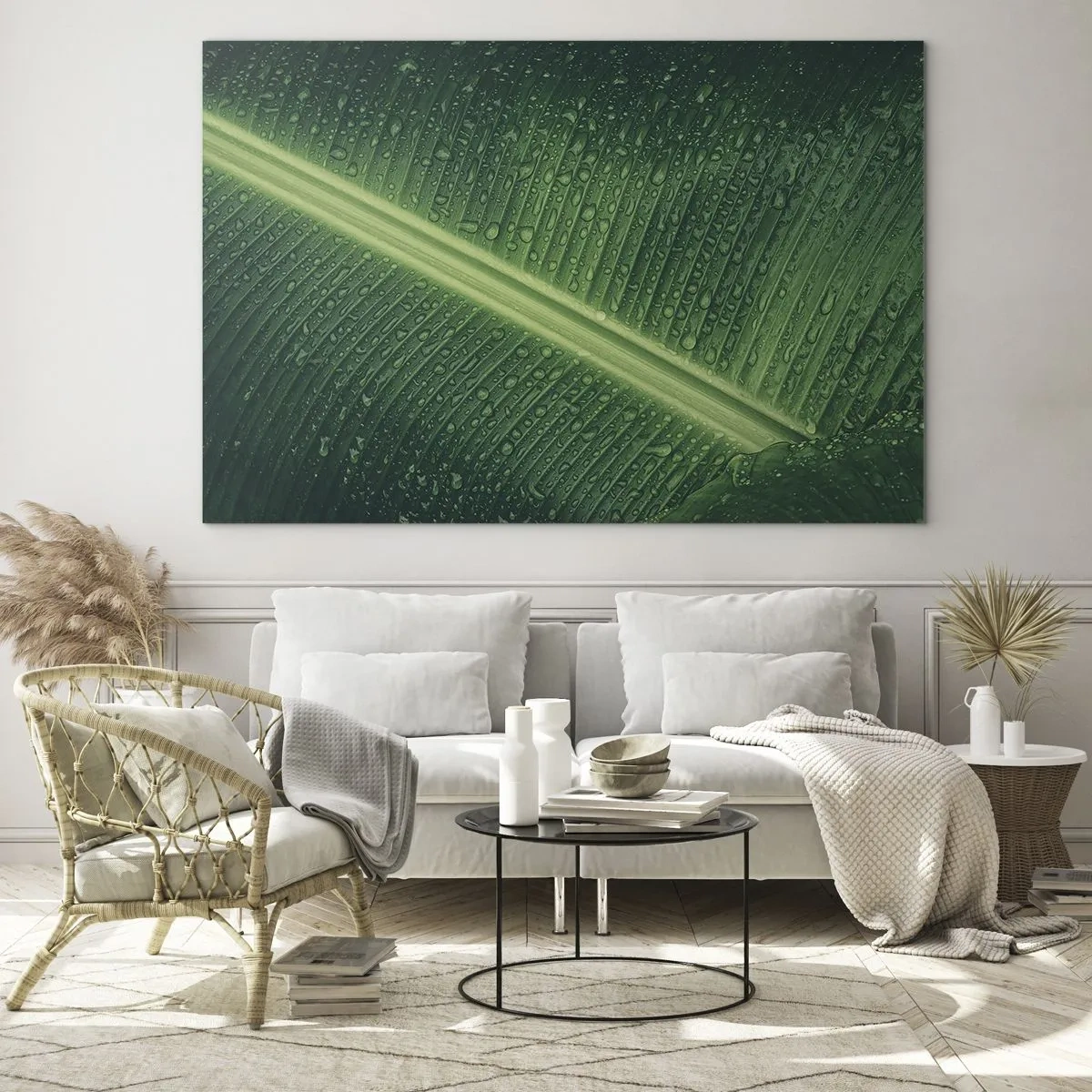 Glass picture - Structure of Green - 100x70 cm