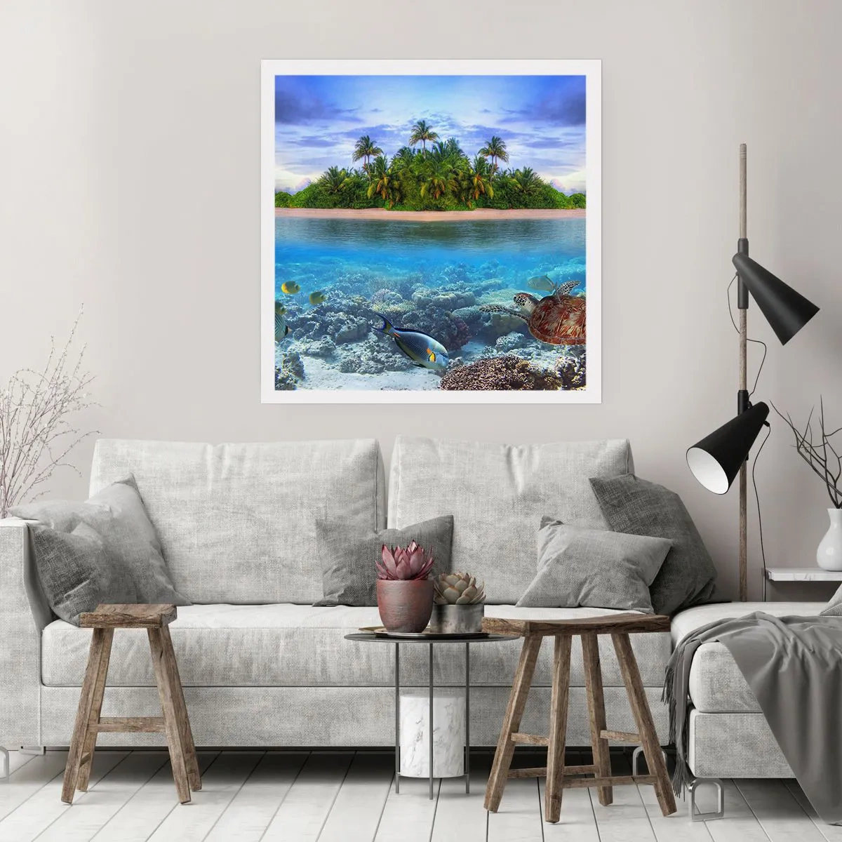 Poster - Heavenly Island Invites You - 60x60 cm