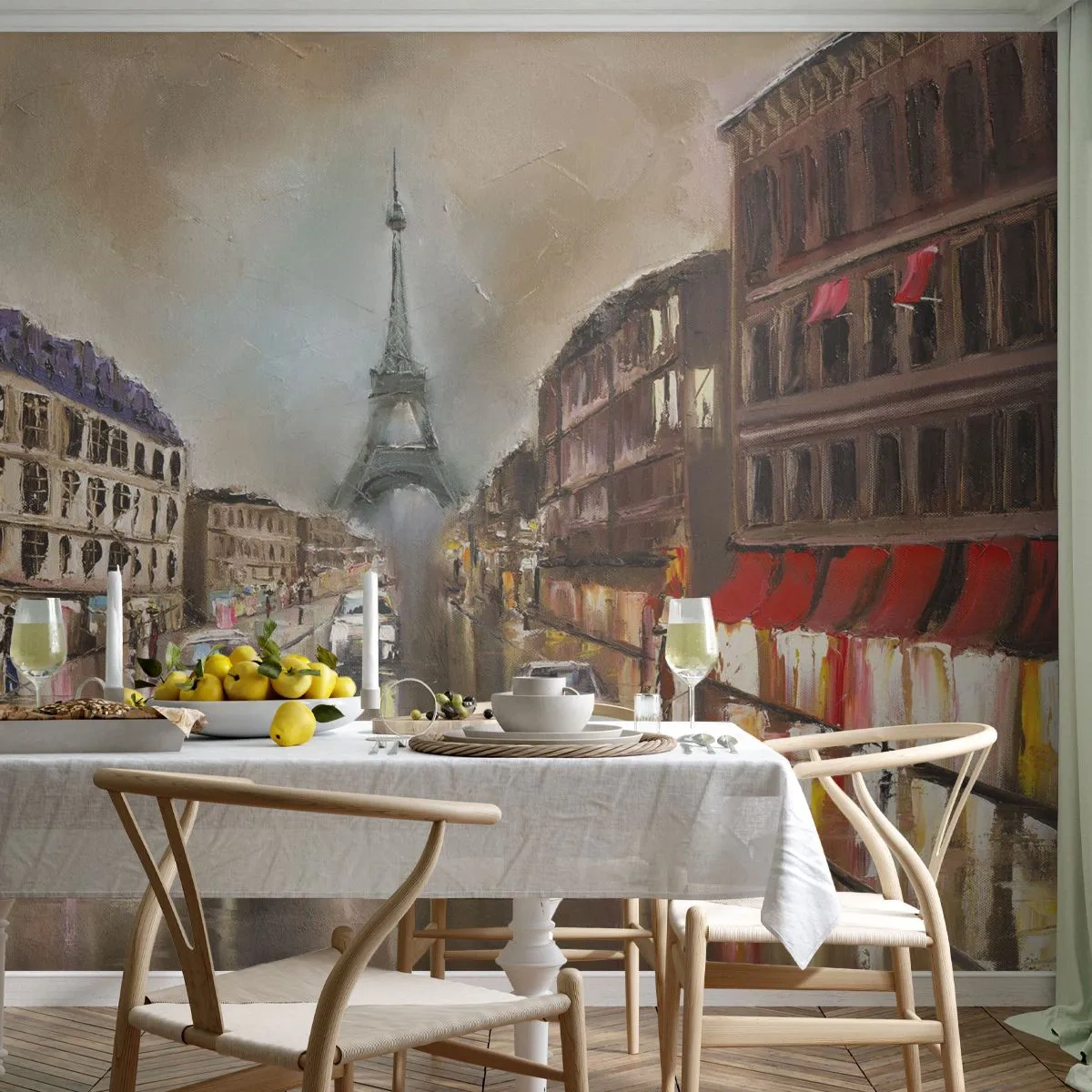 Photo Wallpaper Standard Eco - Only She Counts - Eiffel Tower, City, Paris - 200x140 cm