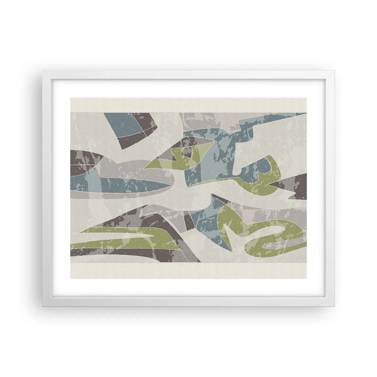 Poster in white frmae - Composition with Window Pane - 50x40 cm