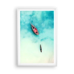 Poster in white frmae - On the Beaches of Zanzibar, When the Tide Is High - 61x91 cm
