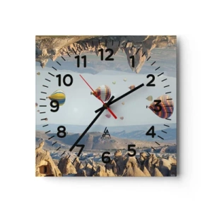 Wall clock - Clock on glass - Here Everything Is Possible - 30x30 cm