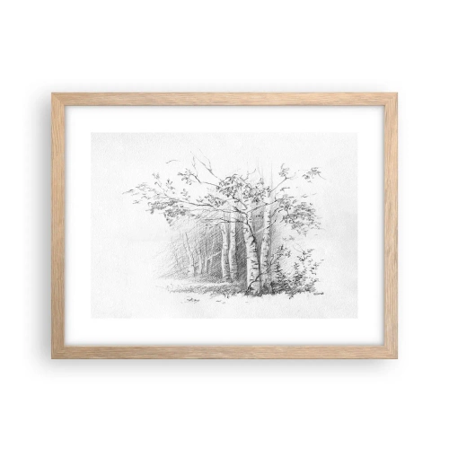 Poster in light oak frame - Holiday of Birch Forest - 40x30 cm