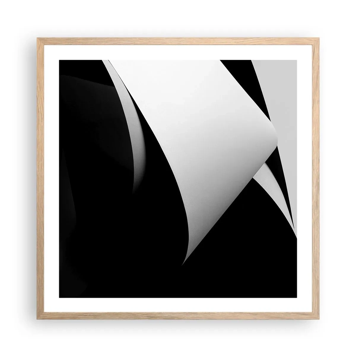Poster in light oak frame - Planes of Light Emerging from the Shadow - 60x60 cm