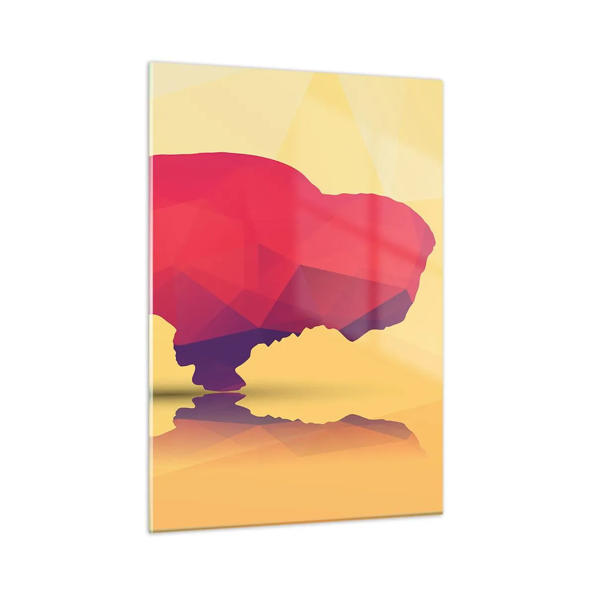 Glass picture - Amarantine Power of a Bison - 50x70 cm