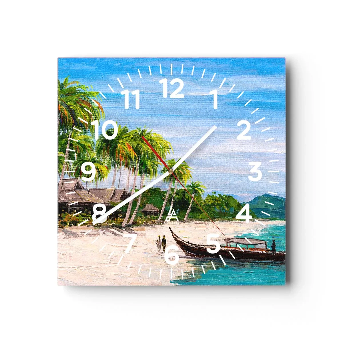 Wall clock - Clock on glass - Exotic Dream - 40x40 cm