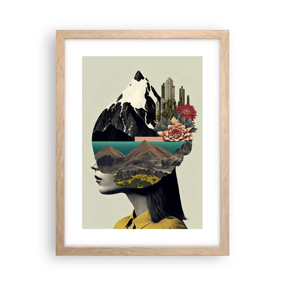 Poster in light oak frame - Woman - Always a Mystery - 30x40 cm