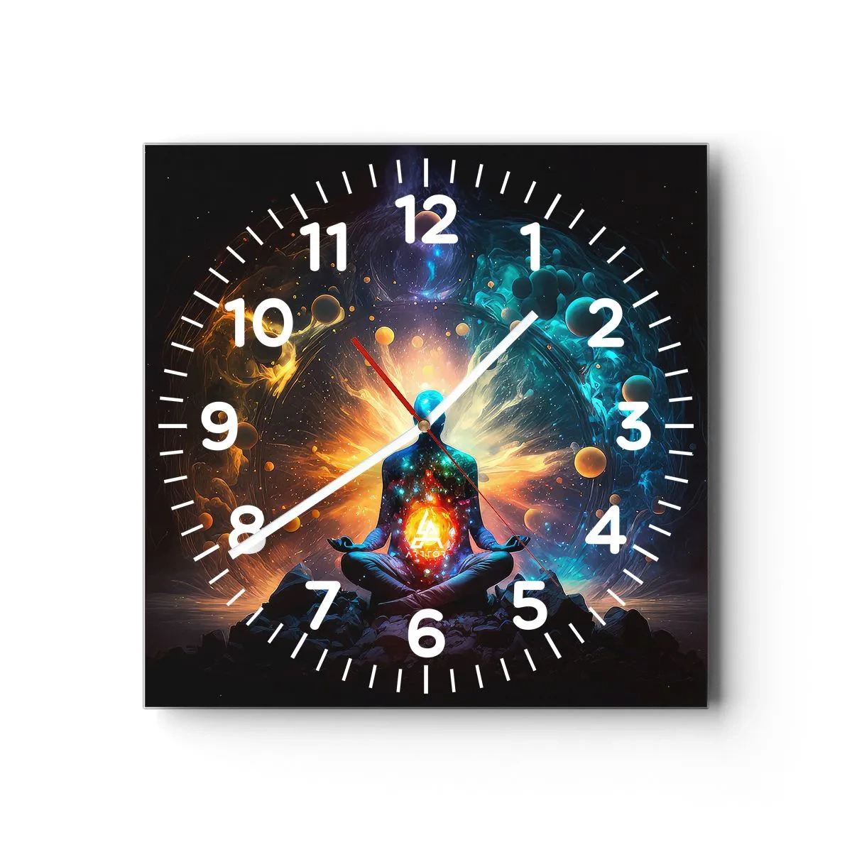 Wall clock - Clock on glass - Cosmic Calm - 40x40 cm