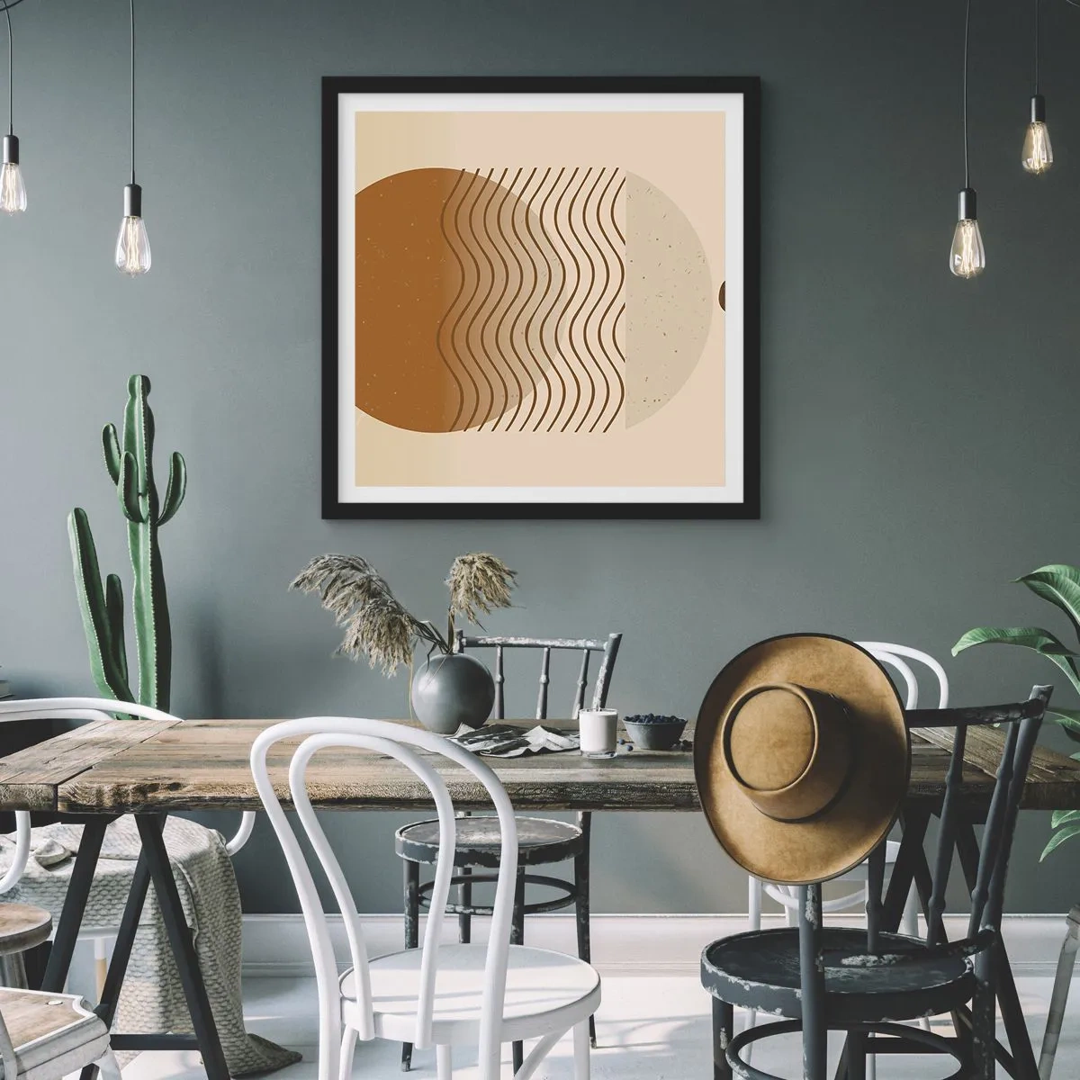 Poster in black frame - About the Origin of Geometrical Figures - 40x40 cm