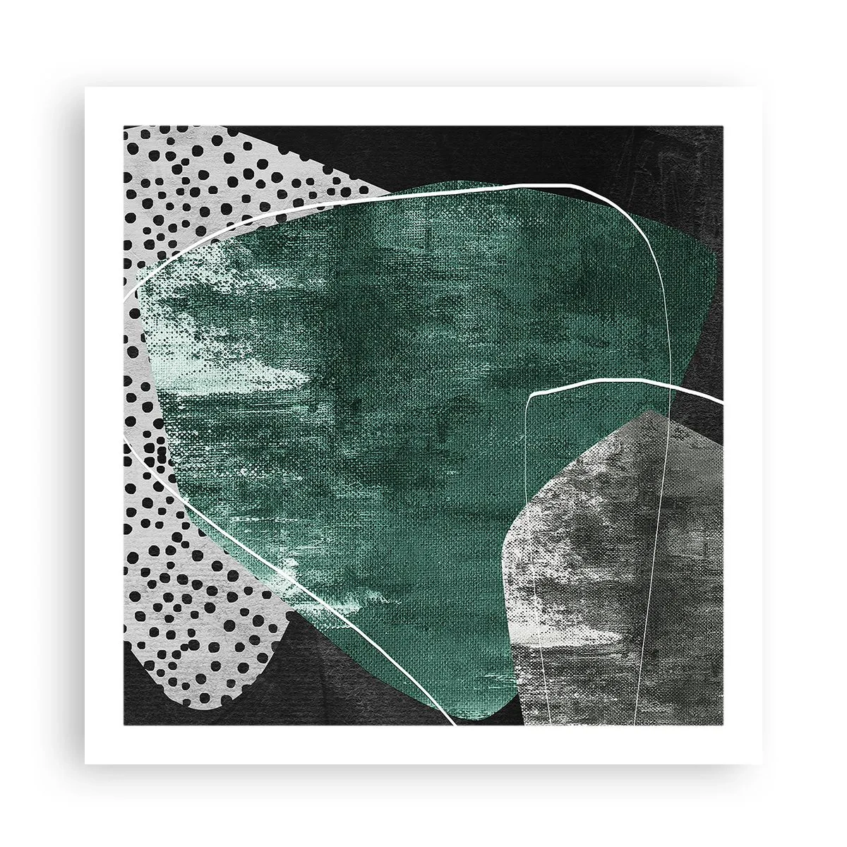 Poster - Colourful Abstract with a Golden Petal - 60x60 cm