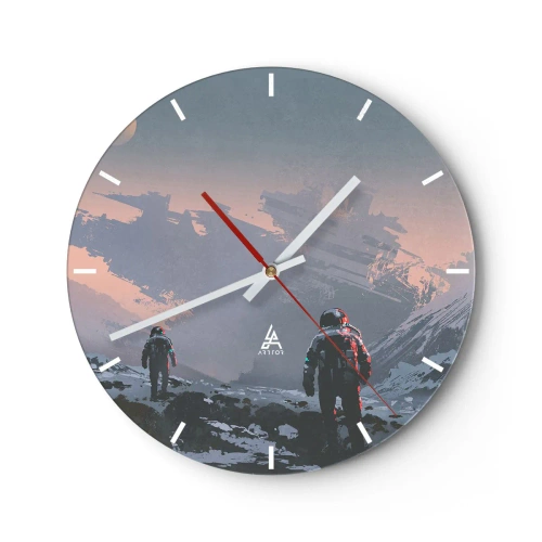 Wall clock - Clock on glass - Under an Unknown Star - 40x40 cm