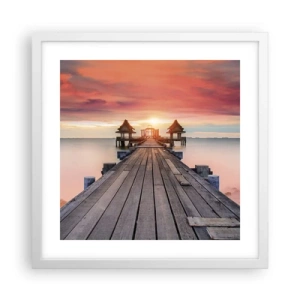 Poster in white frmae - Sunset on the East - 40x40 cm