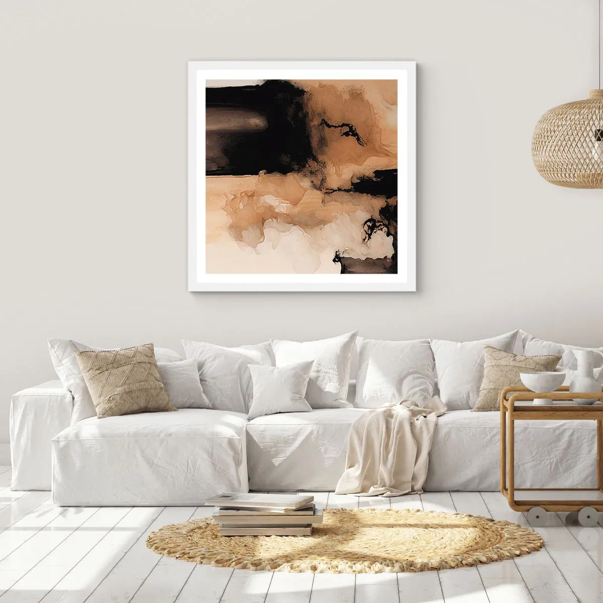 Poster in white frmae - Intriguing Abstract - 60x60 cm