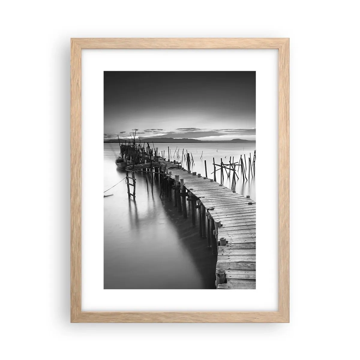 Poster in light oak frame - Peace of a Forgotten Shore - 30x40 cm