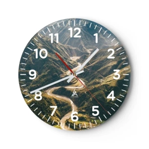 Wall clock - Clock on glass - Straight from the Heart of the Mountains - 40x40 cm