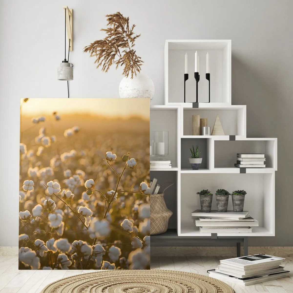 Glass picture - Fluffy Field - 70x100 cm