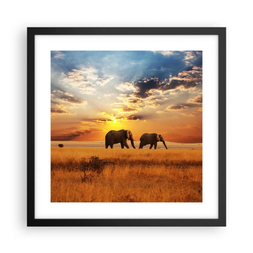 Poster in black frame - Family Walk - 40x40 cm