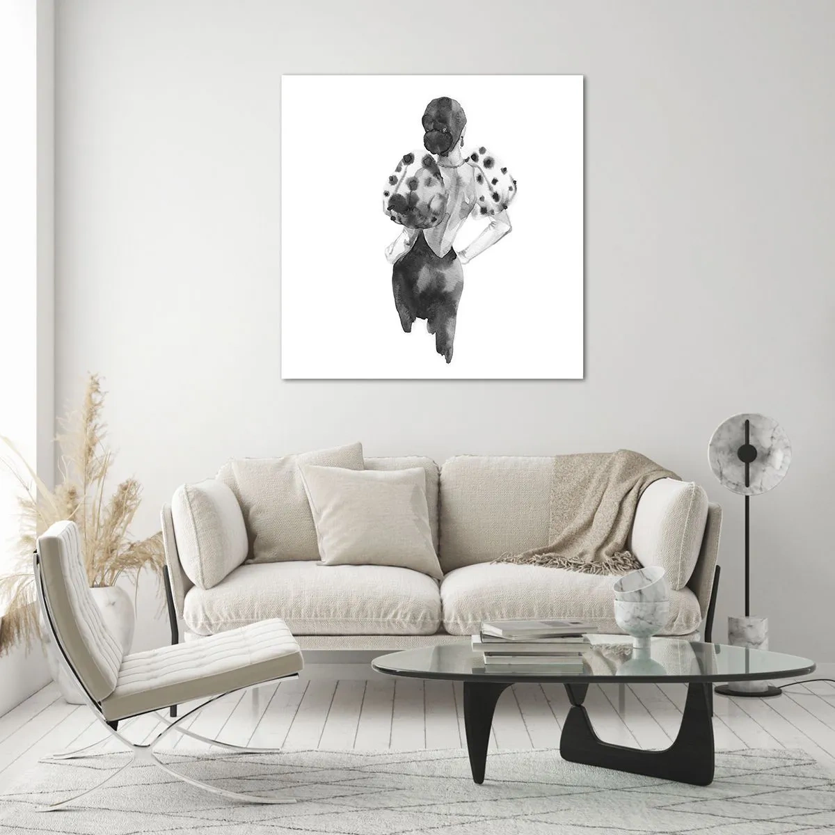 Glass picture - She Passed by - 30x30 cm