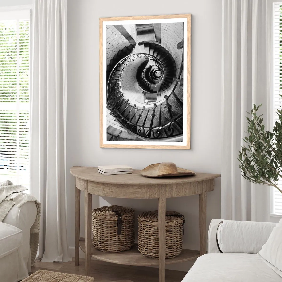 Poster in light oak frame - Up and Upwards  - 40x50 cm