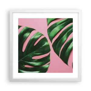 Poster in white frmae - Green Rendezvous - 40x40 cm
