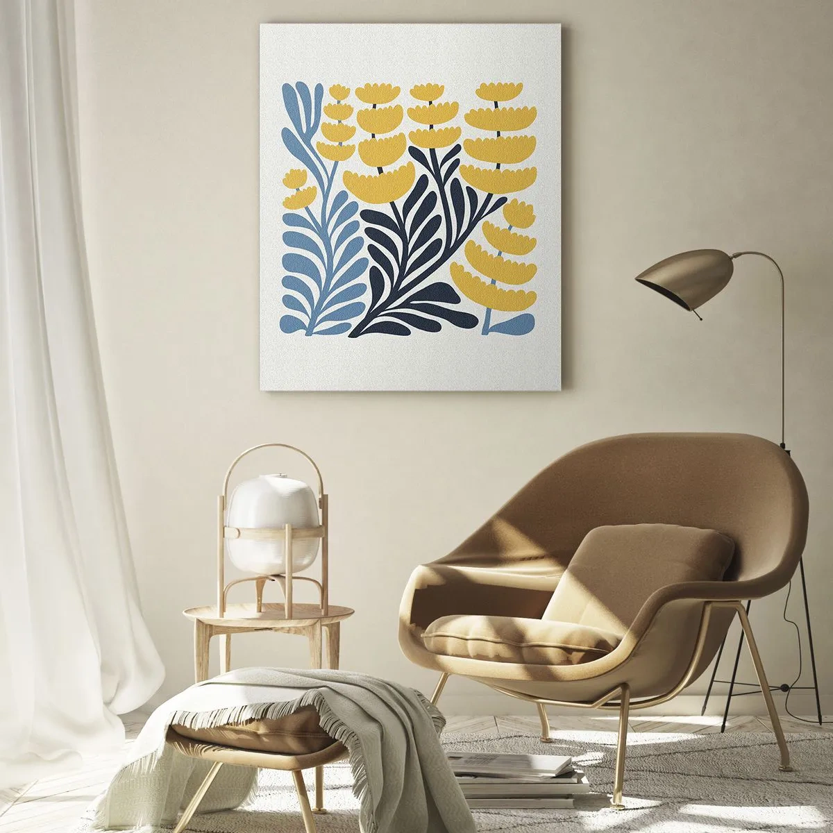Glass picture - Sunny Flowerbed - 80x120 cm
