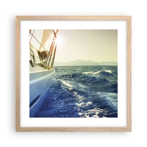 Poster in light oak frame - In Search of Adventure - 40x40 cm