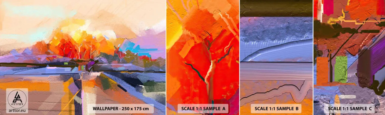 Photo Wallpaper Sample Standard Eco - Autumn Has Arrived - Landscape, Piece, Nature - 100x30 cm