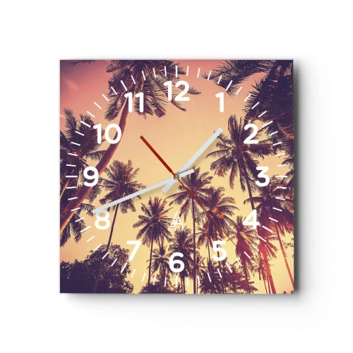 Wall clock - Clock on glass - Tropical Variation - 40x40 cm