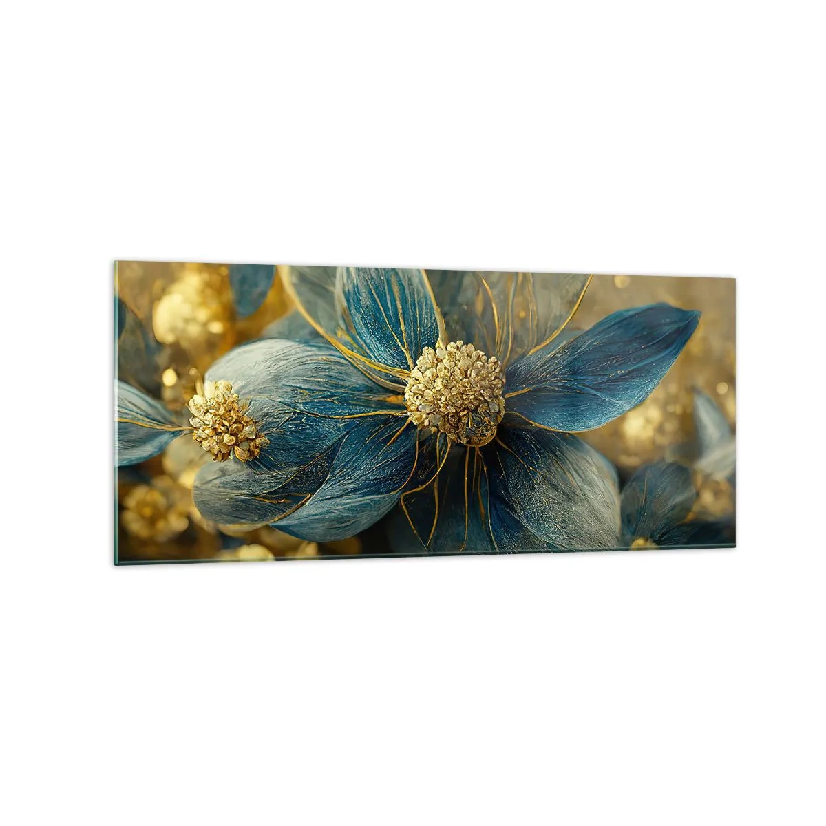 Glass picture - Blossoming in Gold - 120x50 cm
