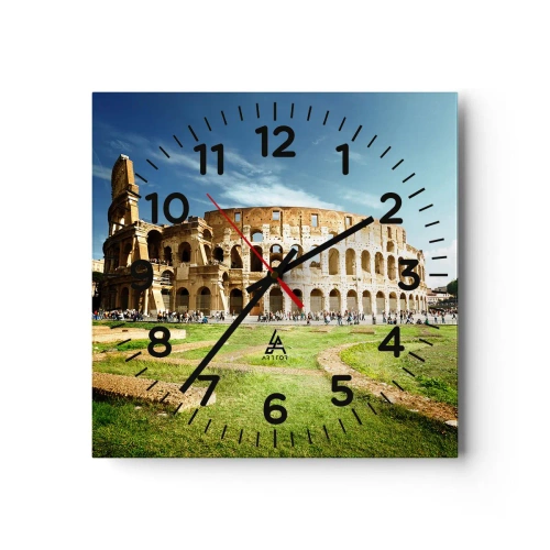 Wall clock - Clock on glass - You Can Hear The Sound of Guns - 30x30 cm