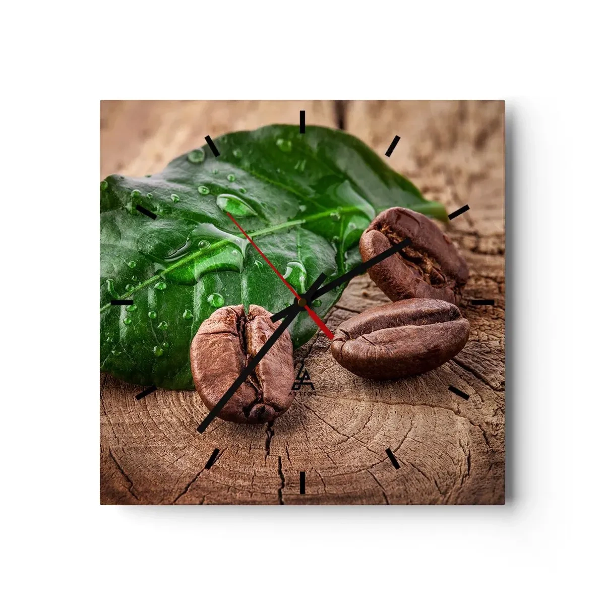 Wall clock - Clock on glass - Really Black - 40x40 cm