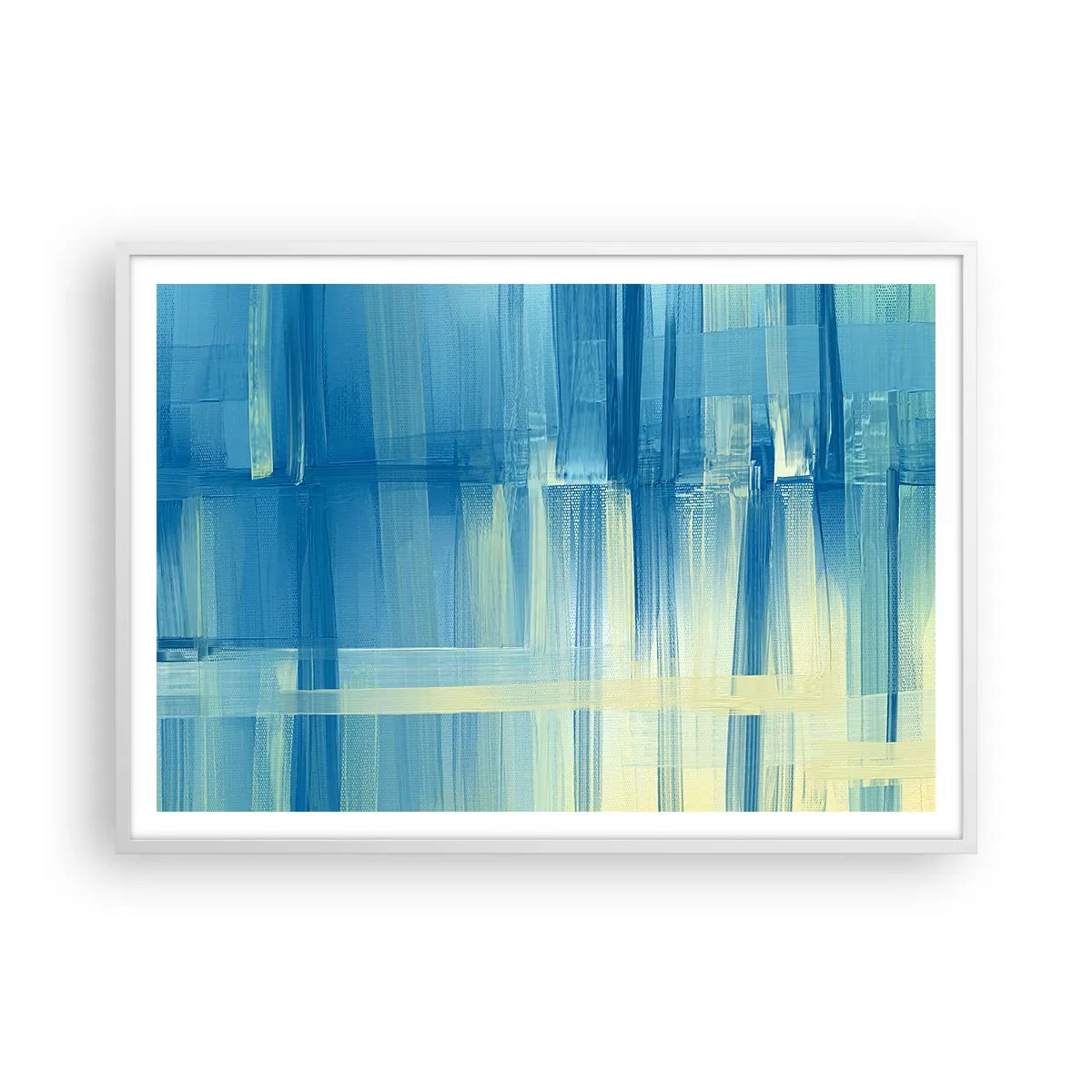 Poster in white frmae - Composition In Turquoise - 100x70 cm