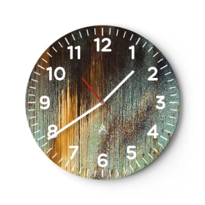 Wall clock - Clock on glass - Non-accidental Colourful Composition - 40x40 cm