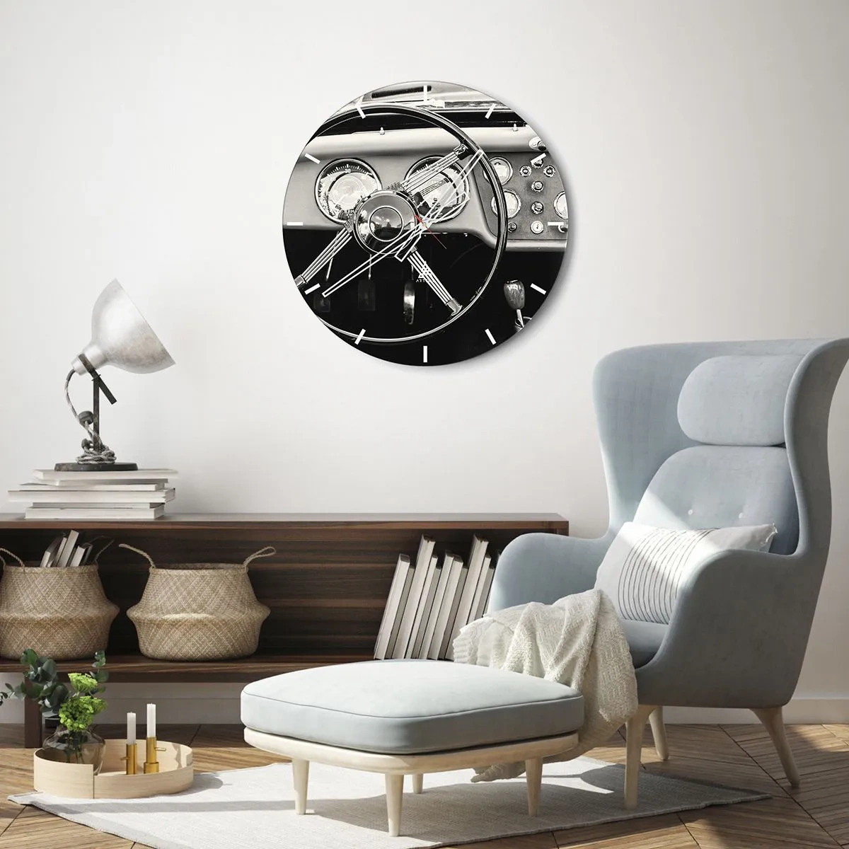 Wall clock - Clock on glass - Collector's Dream - 30x30 cm